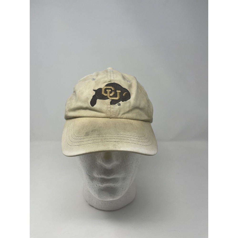 Colorado Buffalos Distressed Off White Strap Back Hat Dad Cap NCAA OSFM